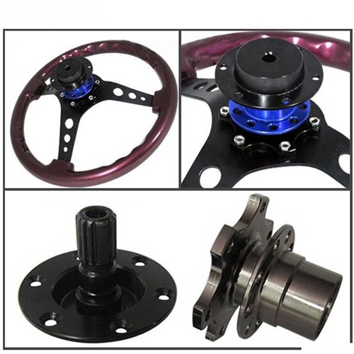 Black universal car steering - black,