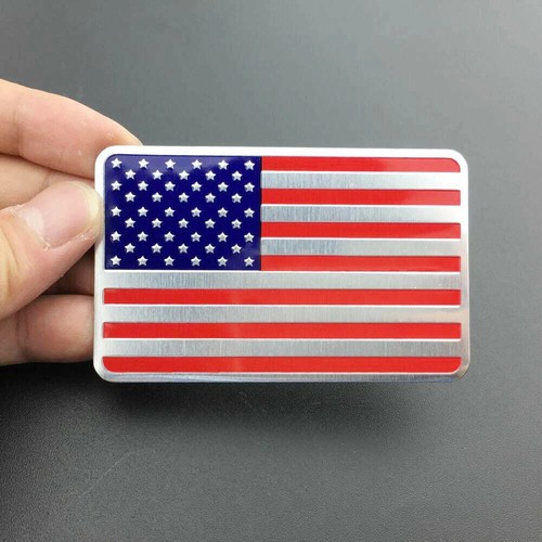 Metal american flag logo - 3d,