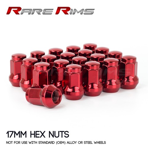 Red hex wheel nuts - hex,